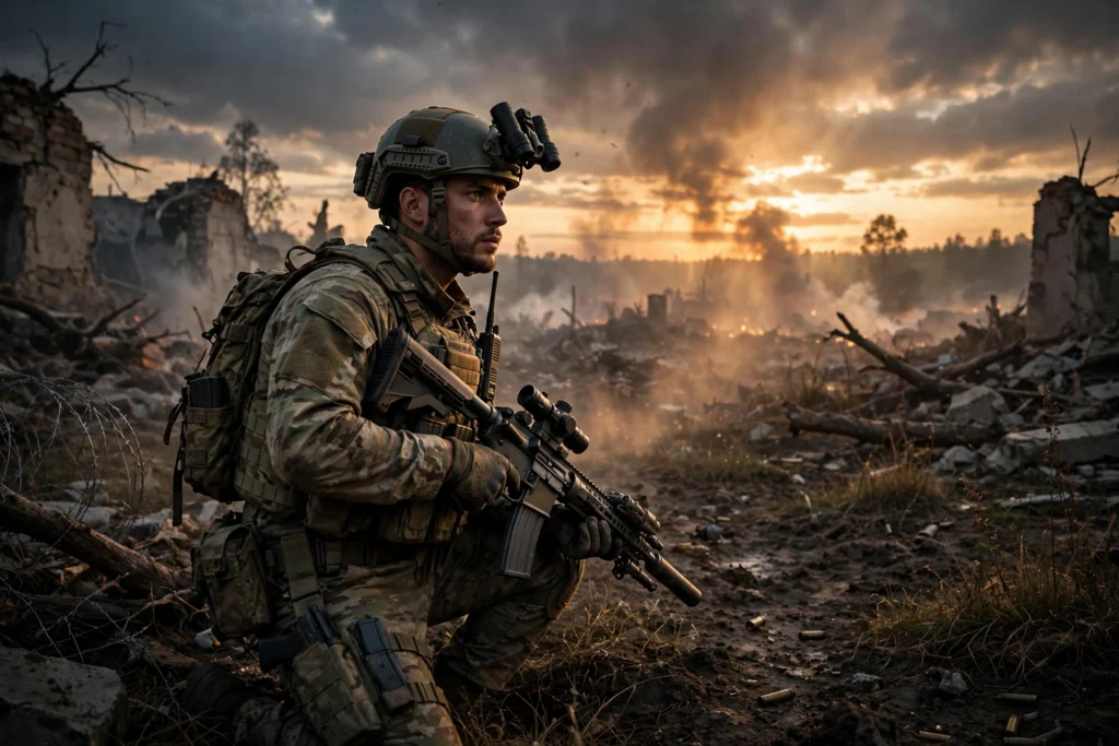 Battlefield 6 PC soldier with weapon on battlefield at dusk