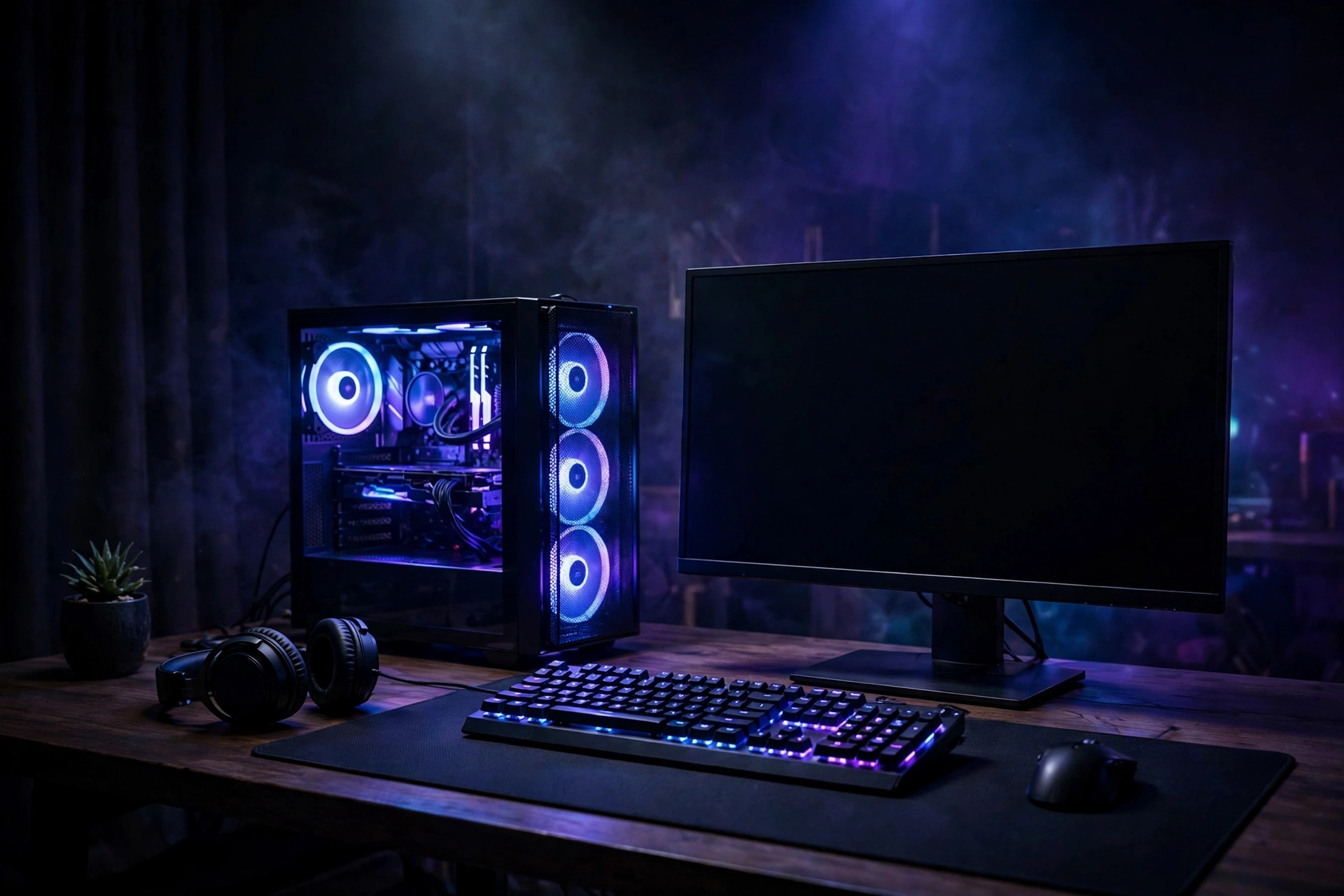 Battlefield 6 PC gaming setup with computer monitor and keyboard on desk