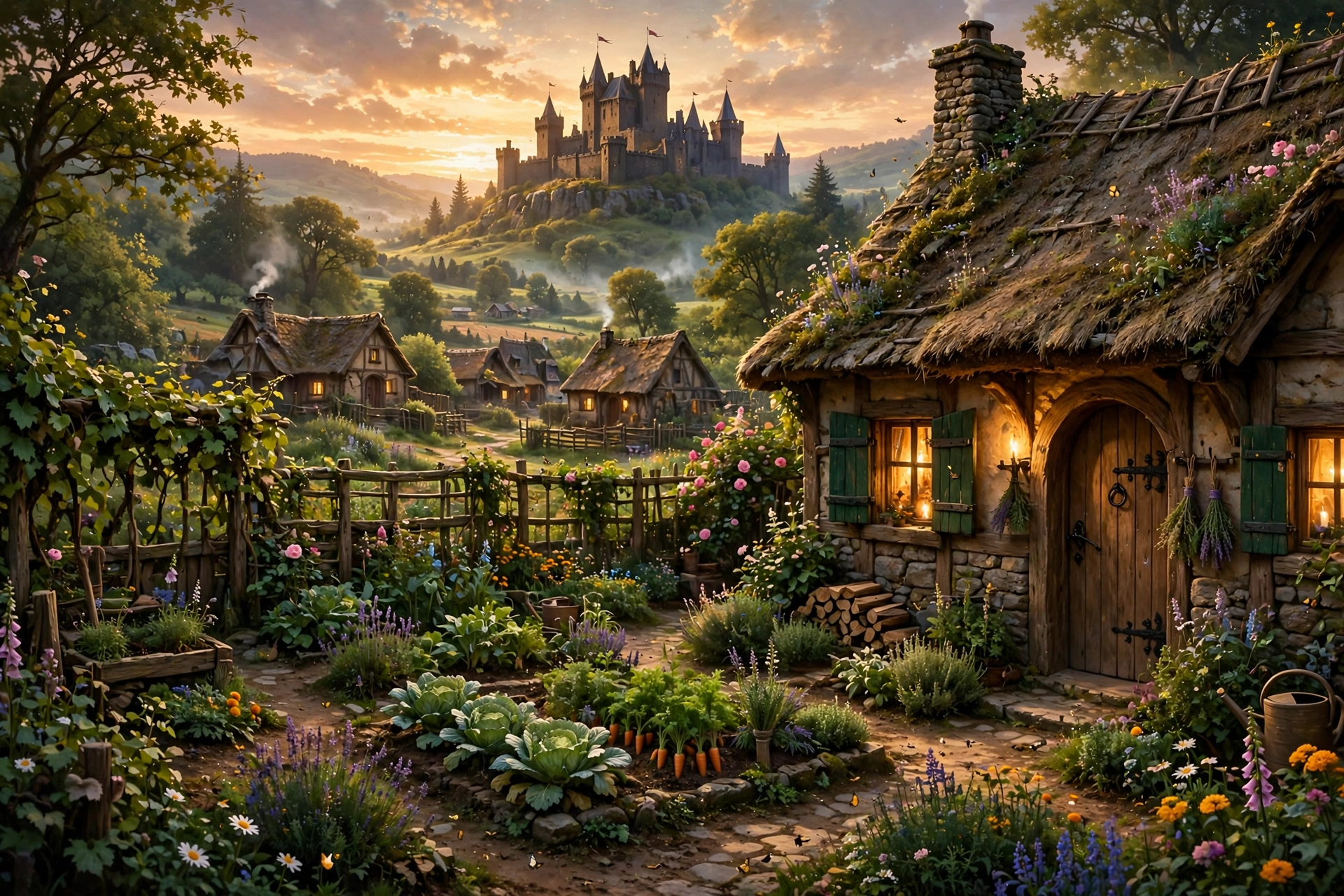 Crimson Desert update medieval village house with castle