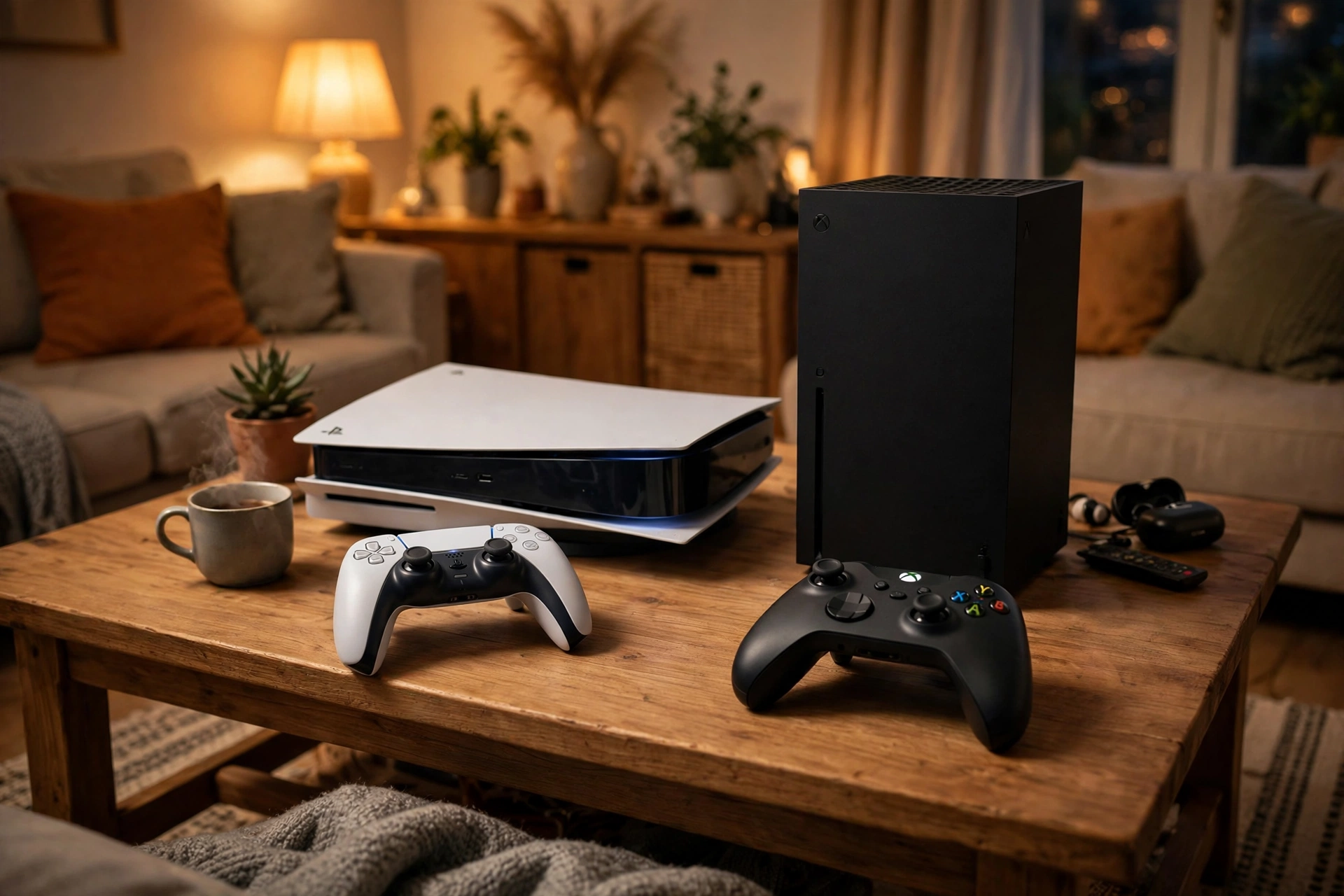 Is Battlefield 6 cross platform two consoles and controllers on table
